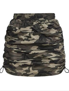 Coolane Curve Adjustable Elastic Waist Camo Skirt, 1XL, Green